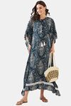 The Kaftan Company Cotton Nightdress - Navy Blue — thumbnail 4